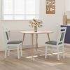 vidaXL Dining Chair 2 pcs White and Grey Solid Rubber Wood