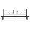 vidaXL Metal Bed Frame without Mattress with Headboard Black 193x203cm
