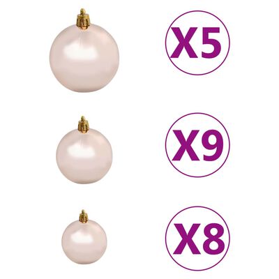 vidaXL Slim Pre-lit Christmas Tree with Ball Set White 120 cm