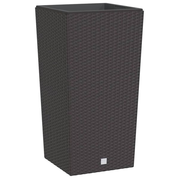 vidaXL Planter with Removable Inner Brown 21 / 49 L PP Rattan