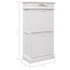 vidaXL Shoe Cabinet White 50x28x98 cm Paulownia Wood