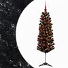 vidaXL Artificial Slim Christmas Tree with Bauble 120 cm 150 LEDs