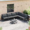 vidaXL Garden Sofa Set with Cushion 6 pcs Black Steel