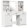 vidaXL Dressing Table Set with Drawer 3 pcs White Engineered Wood