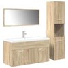 vidaXL 4 Piece Bathroom Furniture Set Sonoma Oak Engineered Wood