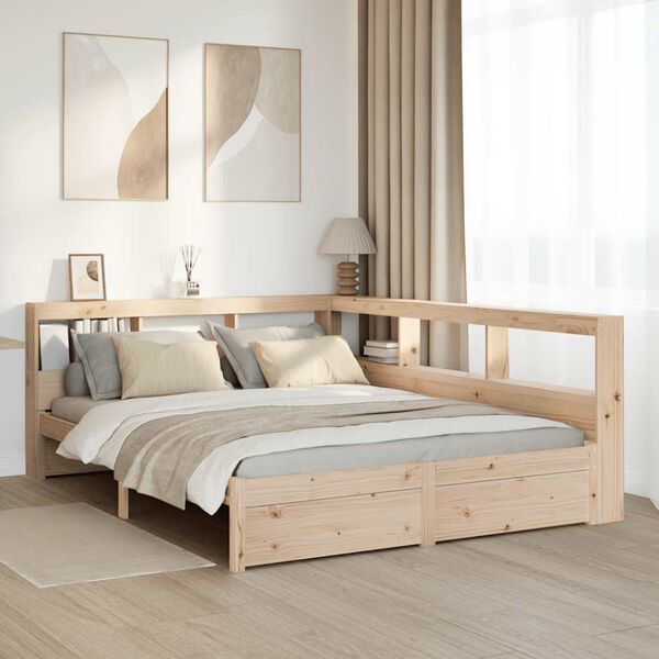 vidaXL Bookcase Bed without Mattress 150x200 cm Solid Wood Pine