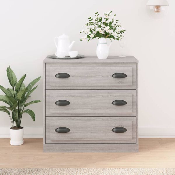 vidaXL Sideboard Grey Sonoma 70x35.5x67.5 cm Engineered Wood