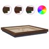 vidaXL Bed Frame with LED Lights without Mattress Brown Oak 200x200cm