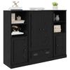 vidaXL Highboard with Drawer 3 pcs Black Oak Engineered Wood