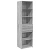 vidaXL Slim Storage Cabinet Grey Sonoma 50x42.5x225 cm Engineered Wood