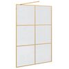 vidaXL Walk-in Shower Wall Gold 140 x 195 cm Tempered Glass