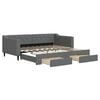 vidaXL Daybed with Trundle&Drawers without Mattress Dark Grey 90x190cm