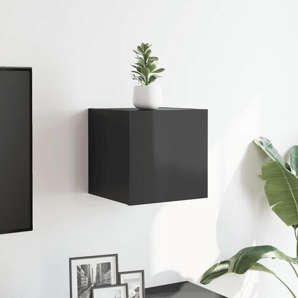 vidaXL Wall Mounted TV Cabinet High Gloss Grey 30.5x30x30 cm