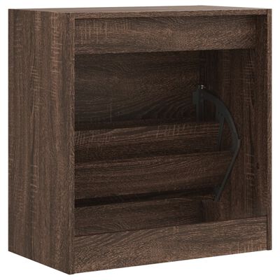 vidaXL Shoe Cabinet Brown Oak 60x34x63.5 cm Engineered Wood