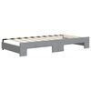 vidaXL Daybed with Trundle and Mattresses Light Grey 90x190 cm Fabric