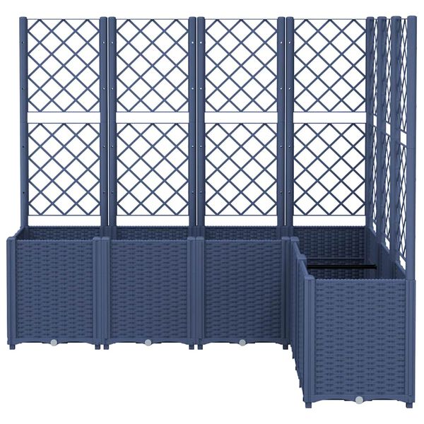 vidaXL Garden Planter with Trellis Blue Grey 160x120x140 cm PP