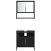 vidaXL Bathroom Furniture Set with Shelf 3 pcs Black Engineered wood