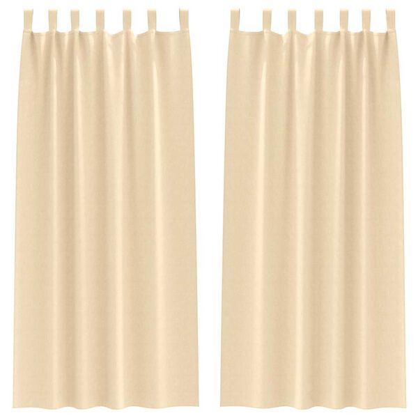vidaXL Blackout Curtains with Rings 2 pcs Cream 245 x 140 cm Polyester