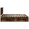 vidaXL Bed Frame Smoked Oak 180 x 200 cm Solid Pine Wood