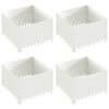 vidaXL Lawn Edging 4 pcs 60 x 60 x 35 cm Steel White