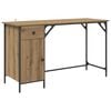 vidaXL Computer Desk Artisan Oak Engineered Wood 131 x 48 x 75 cm