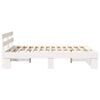 vidaXL Bed Frame with Headboard White 150 x 200 cm Solid Pine Wood