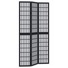 vidaXL Room Divider 3 Panels Black Solid Wood Paulownia