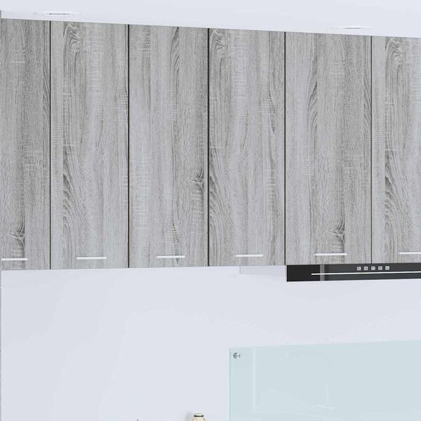 vidaXL Hanging Cabinet with Door Grey Sonoma and White 30 x 31 x 80 cm