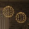 vidaXL Ball with 192 LEDs 2 pcs Warm white 40 x 40 x 43.5 cm Metal
