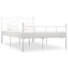 vidaXL Bed Frame without Mattress White Metal 120x200 cm