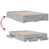 vidaXL Bed Frame with Drawers without Mattress Concrete Grey 140x190 cm