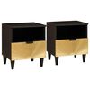 vidaXL Bedside Cabinet 2 pcs Black and Gold 40 x 33 x 46 cm