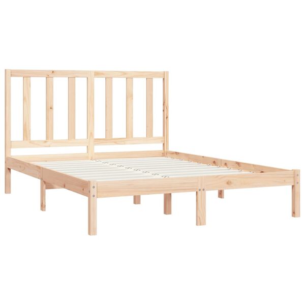 vidaXL Bed Frame without Mattress Solid Wood Pine 140x190 cm