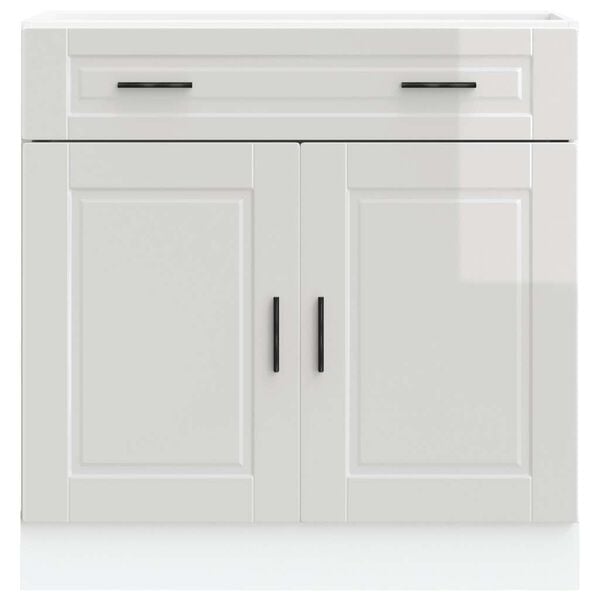 vidaXL Kitchen Base Cabinet&nbsp;Porto High Gloss White Engineered Wood