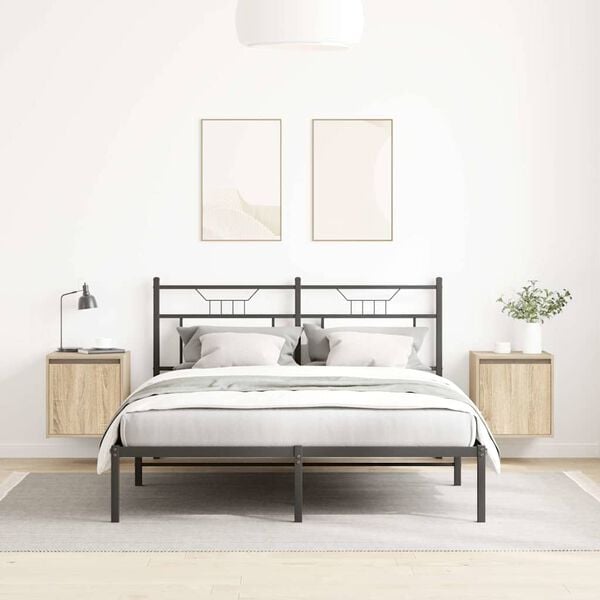 vidaXL Wall-Mounted Bedside Cabinets 2 pcs Sonoma Oak 38x34x40 cm