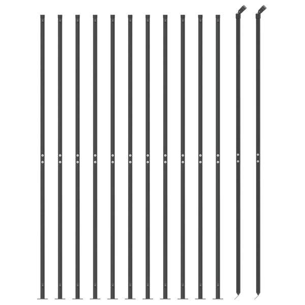vidaXL Wire Mesh Fence with flange Anthracite 2.2x25 m