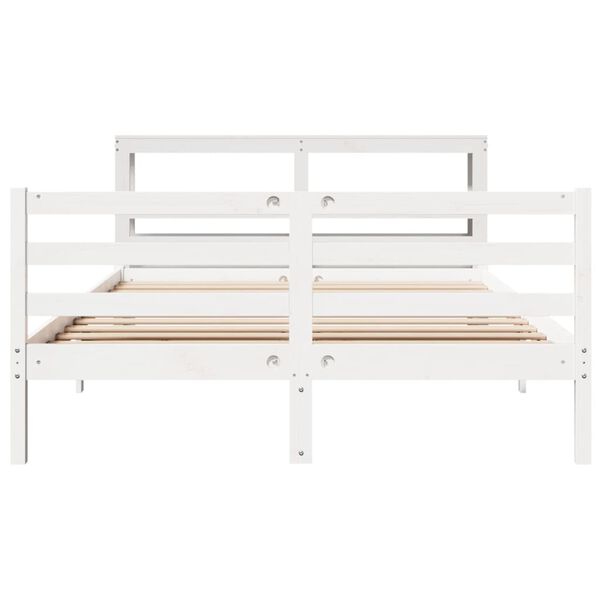 vidaXL Bed Frame without Mattress White 140x190 cm Solid Wood Pine