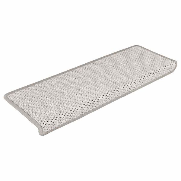 vidaXL Stair Mats Self-adhesive Sisal-Look 15 pcs 65x21x4 cm Platina