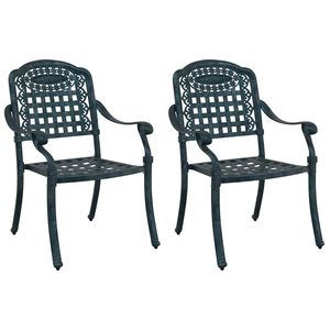 vidaXL Garden Chair 2 pcs Green 55 x 56.5 x 91cm Aluminium