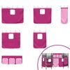 vidaXL Kids'Loft Bed Frame with Curtains Black and Pink 90 x 190 cm