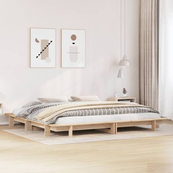 vidaXL Bed Frame without Mattress 180x200 cm Super King Solid Wood Pine