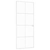 vidaXL Interior Door White 83x201.5 cm Tempered Glass&Aluminium Slim