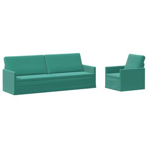 vidaXL Sofa Set 2 pcs Turquoise Velvet
