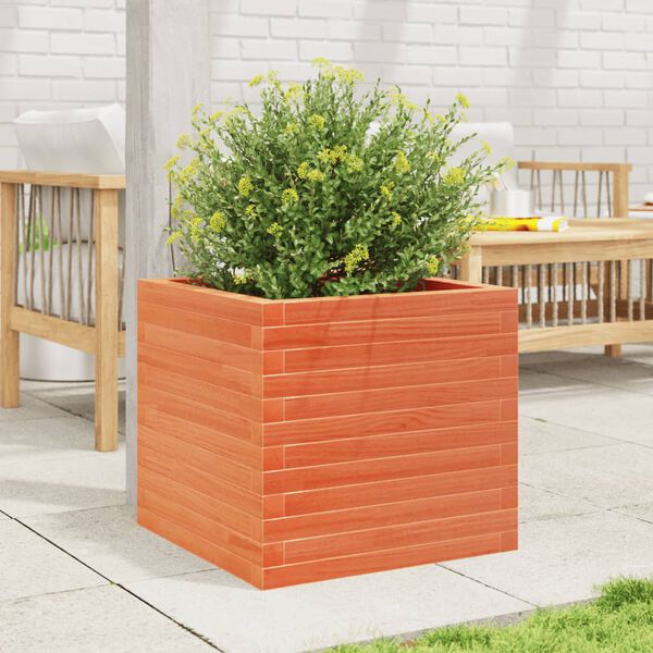 vidaXL Garden Planter Wax Brown 50x50x45.5 cm Solid Wood Pine