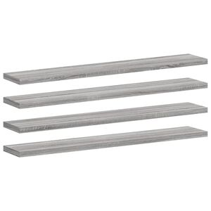 vidaXL Wall Shelves 4 pcs Grey Sonoma 60x10x1,5 cm Engineered Wood