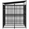 vidaXL Outdoor Dog Kennel with Roof Steel 3.69 m&sup2;