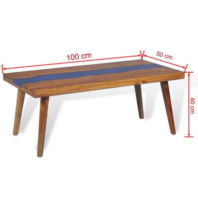 vidaXL Coffee Table Teak Resin 100x50x40 cm