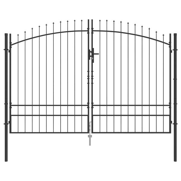 vidaXL Garden Gate with Lock Grey 200 x 300 cm Steel
