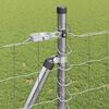 vidaXL Fence with Post Silver 0.8 x 25 m Steel