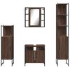 vidaXL 4 Piece Bathroom Cabinet Set Brown Oak Engineered Wood